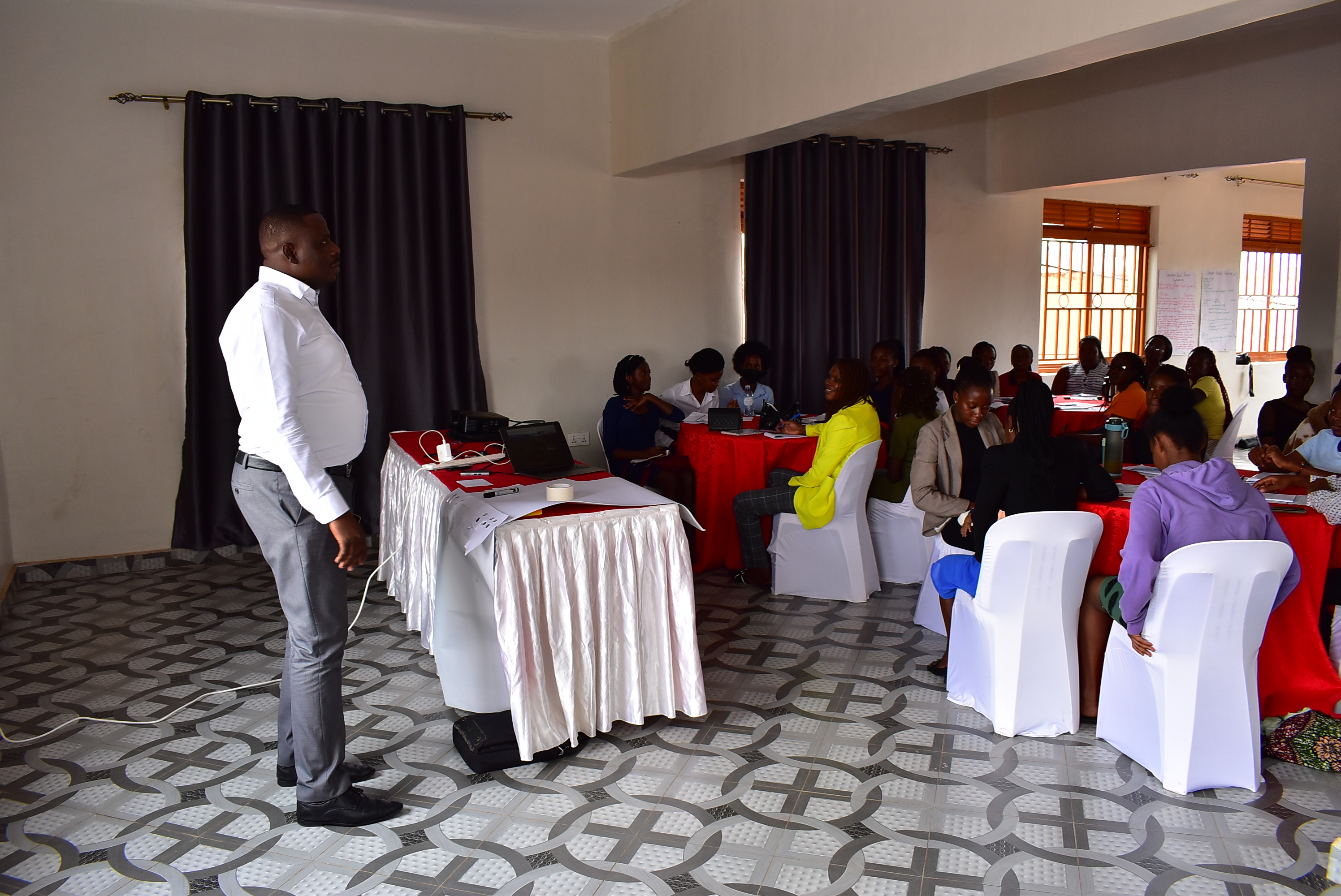 Training session with young women participants